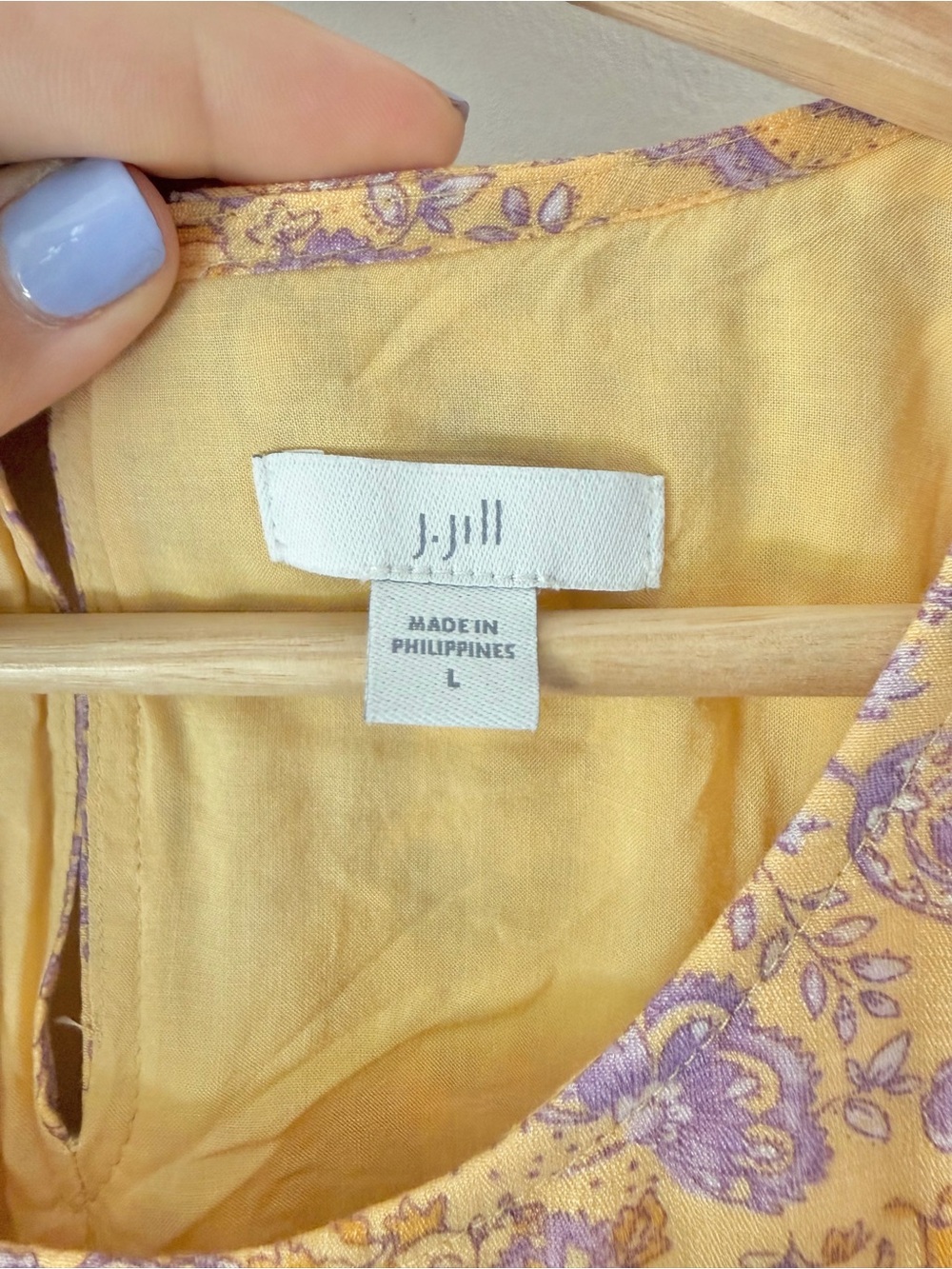J.Jill Yellow Purple Paisley Pleated Tiered Sleeveless Maxi Dress Size Large - Picture 7 of 14